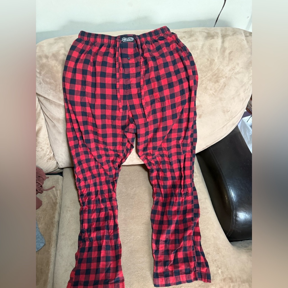 POLO By Ralph Lauren Unisex Size Large Red and Black Plaid Pajama Pants